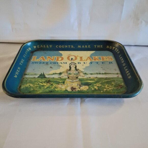 Vintage Land O'Lakes Sweet Cream Butter Metal Tray - Picture 10 of 10